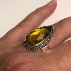 Citrine Stamped 925 Sterling Silver Ring